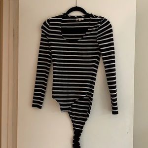 B/w striped Madewell bodysuit size s